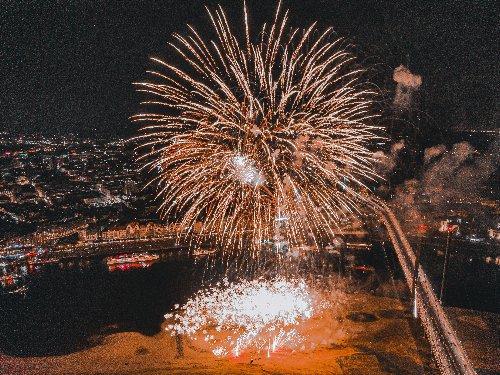 Silvester in Düsseldorf am Rhein  